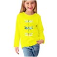 thumbnail image 2 of RXIRUCGD Chemises à Manches Longues pour Filles, Col Rond Mignon, Blouses Décontractées Élégantes (Jaune, Taille : 5 Ans), 2 of 5