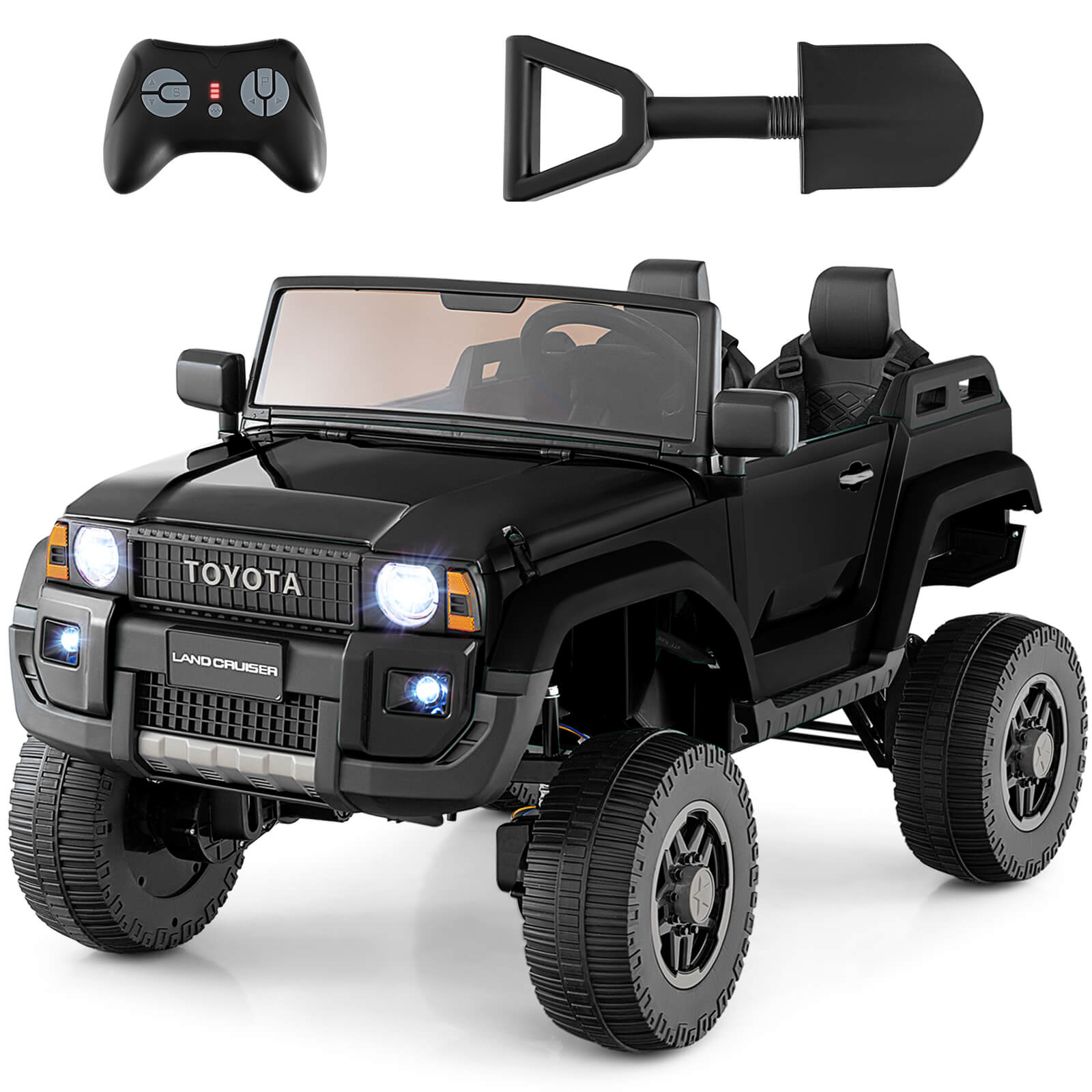 Costway 24V 2 Seater Ride on Car for Kids Licensed Toyota LC250 Ride on Truck with Remote