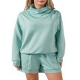 thumbnail image 1 of Survêtements 2 Pièces pour Femmes avec Sweat-Shirt et Short à Col Roulé, 1 of 9
