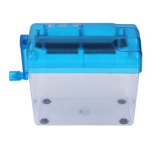 1L Déchiqueteuse manuelle de papier, 123mm Largeur d'entrée, 3mm Taille réduite - Compact Hand-Cran Document Shredder pour la maison, Bureau & École - Bureau bleu A6 Outil de déchiquetage en papier avec des tampons antidérapants &