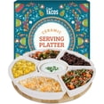 thumbnail image 1 of Chef Tacos Ceramic Taco Serving Platter - Divided Serving Tray for Taco Tuesday Lazy Susan Taco Bar - Chip and Dip Serving Set for Party - Appetizer Serving Tray for Salsa, Snacks – Taco Tray 10.2”, 1 of 9