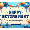 thumbnail image 3 of Blue Background Happy Retirement Banner with Golden Stars and Balloons Party Decorations Retirement Party Celebration New Journey Photography Props, 3 of 3