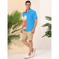 thumbnail image 4 of INSPIRE CHIC Chemises à Manches Courtes Boutonnées Imprimées pour Homme avec Poche Patchwork TG Bleu, 4 of 6