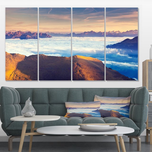 Panorama de la Vallée de Val Gardena - Grande Toile d'Art du Bord de Mer
