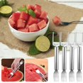 thumbnail image 1 of LSLJS Coupe-Melon D\'eau en Acier Inoxydable Fourchette Multifonctionnelle Coupe-Melon D\'eau Séparateur de Melon Bloc de Coupe Outil de Coupe de Melon Fourchette à Fruits Manche Tube Rond 4 Pcs Outils&Amélioration de la Maison, 1 of 2