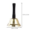 thumbnail image 2 of Extra Loud Hand Call Bell Wooden Handle Metal Handheld Bell Ringing Bell, 2 of 8