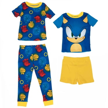 Sonic The Hedgehog with Tails and Knuckles 4-Piece Toddler Pajama Set-Toddler 3T