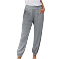 thumbnail image 1 of Birdeem Fashion Women Plus Size Drawstring Casual Solid Elastic Waist Pocket Loose Pants, 1 of 5