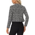 thumbnail image 3 of INSPIRE CHIC Blazer Veste en Tweed à Carreaux Élégant pour Femme TP Noir, 3 of 6