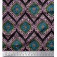 thumbnail image 1 of Soimoi Black Velvet Fabric Seamless Damask Decor Fabric Printed Yard 58 Inch Wide, 1 of 3