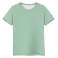 thumbnail image 4 of AherBiu Plus Size Womens T Shirts Crew Neck Loose Fitting Tshirts Casual Short Sleeve Solid Color Basic Tees, 4 of 5