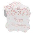 thumbnail image 1 of Inkdotpot Pack Of 100 Happy Birthday Paper Tags DIY Craft Bracket Shape Real Rose Gold Foil Hang Tags, 1 of 6