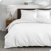Bare Home Organic Cotton Jersey Duvet Cover Set - 100% Cotton - 150 GSM - Full/Queen, White, 3 Pieces