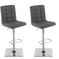 thumbnail image 1 of CorLiving Quinn Modern Fabric Upholstered Adjustable Height Barstools Set of 2 - Swivel Bar Stools with Back, Perfect Kitchen Stools for Island, Bar Chairs & Counter Height Stools, 1 of 9
