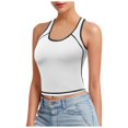 thumbnail image 3 of Débardeur Court Sans Manches à Col Montant pour Femme, Ajusté, Style Sport, Cloud Pro, Bonnets Fixes, Col Rond, Effet Éclat, Non pour la Course, 3 of 6