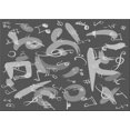 thumbnail image 1 of Ahgly Tapis Rectangulaire Lavable en Machine Intérieur Transitionnel Gris Canon, 7 Pieds x 10 Pieds, 1 of 7