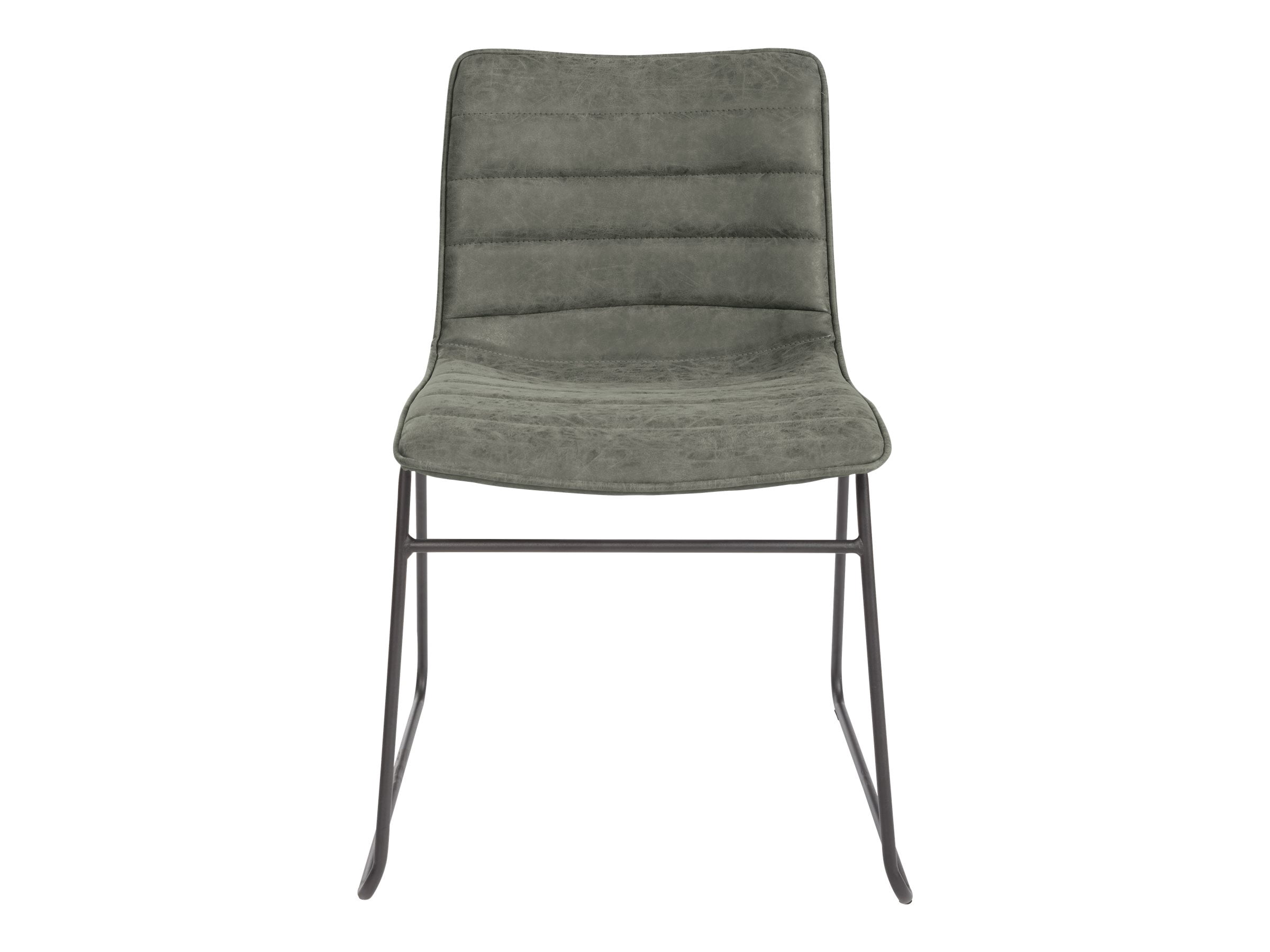 Halo Stacking Chair in Olive Green Faux Leather with Black Base 2 Pack