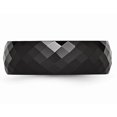 thumbnail image 4 of Mens Chisel 7.5mm Faceted Black Ceramic Wedding Band Ring, 4 of 5