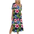 thumbnail image 2 of Ovzne Robes Grande Taille pour Femmes aux Formes Robe pour Femme Robe Unie Ample Décontractée Mode Robe à Manches Longues Robe à Col à Manches Longues pour Femmes Robe pour Femmes à Manches Longues Imprimée Cl, 2 of 6