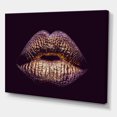 thumbnail image 3 of Designart Sexy Golden Metallized Female Lips III Canvas Wall Art, 3 of 4