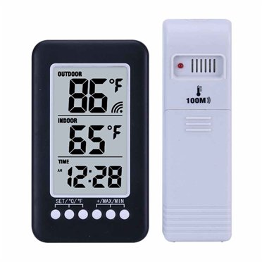 WMQPNNS Nouveaux Thermomètres Sans Fil Lcd Tendance Horloge Intérieur Extérieur Thermomètres Numériques Mesure Électronique de la Température avec Offres du Jour Liquidation