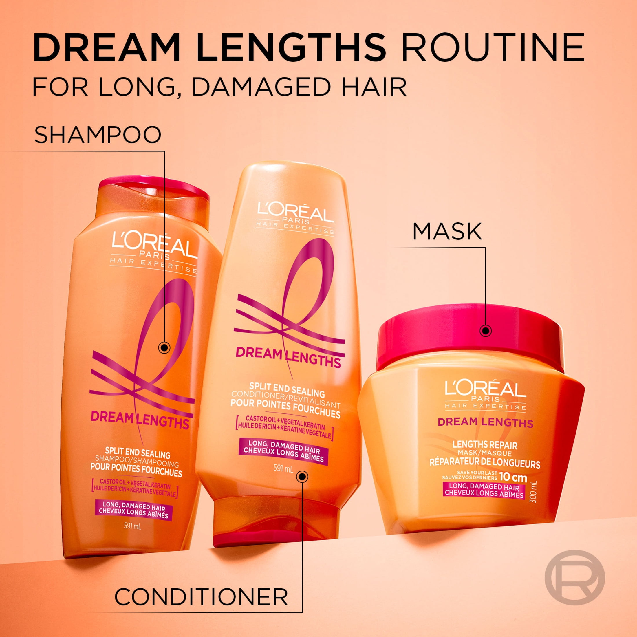 L'Oréal Paris Hair Expertise Dream Lengths, masque capillaire réparateur de longueurs, 300 ml