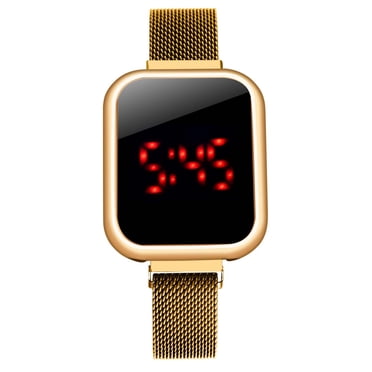 TopLLC Women's Watch Easy Read Wrist Watch Luxury Stainless Steel Strap Watch Ladies Electronic Display Watch Jewelry Fashion Watch for Women