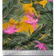 thumbnail image 1 of Soimoi polyester Crepe Fabric Floral & Leaves Tropical Print Sewing Fabric Yard 42 Inch Wide, 1 of 3
