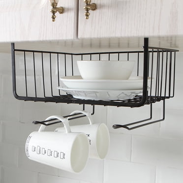 EGNMCR Organisateurs et Rangement de Garde-Robe, Malles de Rangement et Sac Bac de Rangement de Cuisine sous Tablette Étagère Métallique Panier d'Armoire Organisateur Support Rangement de Cuisine