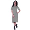 thumbnail image 2 of Moomaya Robe Droite à Manches Courtes pour Femmes, Unie, Décontractée, Coupe Ample, avec Poches, 2 of 6