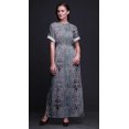 thumbnail image 2 of Bimba Rayon Damask Geometric Ladies Long Gown Boho Beach Cocktail Party Maxi SlitDress-Small, 2 of 6