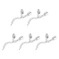 thumbnail image 1 of Unique Bargains 10Sets 7mm Leather Cord End Caps with Lobster Clasps & Extender Chain for DIY, Rhodium Tone, 1 of 7
