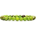 thumbnail image 1 of Angelstones Bracelet Extensible Unisexe en Perles Rondes de 8 mm avec Pierre Précieuse Jaspe de Sédiment Marin Vert, 1 of 4