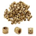 thumbnail image 1 of Wekity Écrous Moletés Filetage Femelle M4x4mm, 100 Pcs OD Laiton Fileté Insert Écrous d'Injection Joint Soudé Hydraulique Assortiment Kit pour Impression 3D Moulage par Injection-0621, 1 of 5