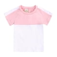 thumbnail image 4 of Ensemble Deux Pièces T-Shirts pour Filles Couleur Unie Col Rond Manches Courtes et Shorts, 4 of 8