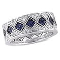 thumbnail image 1 of Miabella Created Blue and White Sapphire Sterling Silver 3-Piece Stacking Ring Set, 1 of 4