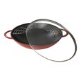 thumbnail image 1 of STAUB Specialities 37 cm / 14.5 inch Cast Iron Wok With Glass Lid, Cherry, 1 of 4