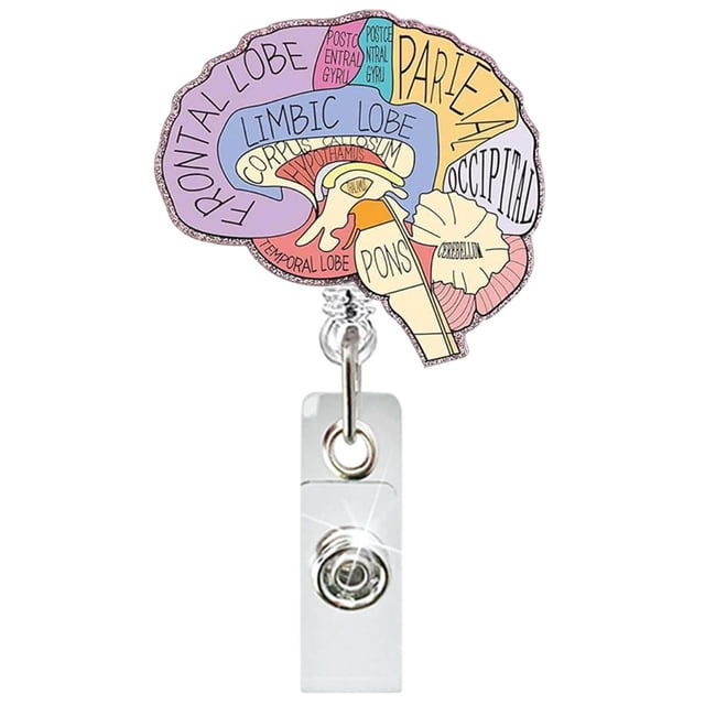 BKER Porte-Badge Rétractable à Paillettes, Accessoire Scintillant, Porte-Badge Acrylique Réutilisable avec Clip pour Travail, École, Événements, Fêtes et Plus
