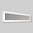 thumbnail image 3 of Air Return Grill 4″ x 24″ with 6″ x 26″ Faceplate – Contemporary Design HVAC Vent Cover, Cast Aluminum, Powder-Coated Repaintable Wall Ceiling Floor Cold Air Return Grille (VR102), 3 of 7