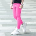 thumbnail image 2 of GDREDA Girls' Basic Solid Full Length Cotton Soft Leggings (Hot Pink,2-3 Years), 2 of 6
