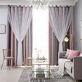 thumbnail image 3 of Amdohai 1 Pce Rideau Simple Dégradé à Étoiles Ajourées Double Couche Occultant Chambre Salon Rideau Isolant, 3 of 8