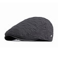 thumbnail image 2 of Spring Men Newsboy Hat Solid Color No Brim Snap Button Adjustable Windproof Sun Protection British Flat Hat Fashion Accessories, 2 of 7