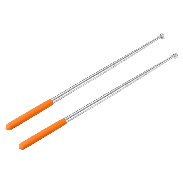 Unique Bargains 5 Feet Extendable Portable Telescopic Handheld Tour Flag Pole, Yellow 2 Pack