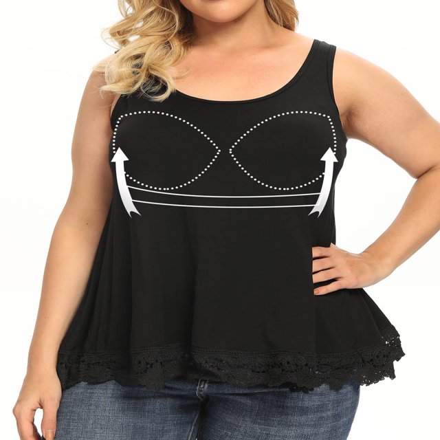 CHOK Camisoles à Soutien-Gorge Intégré pour Femmes, Bretelles Spaghetti Ajustables, Débardeur Sans Manches, Hauts d'Été
