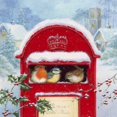 thumbnail image 1 of Serviettes 20 par Boîte aux Lettres Rouge avec Oiseaux, 1 of 1