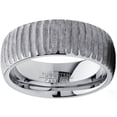 thumbnail image 3 of Men's Tungsten Carbide Dome Wedding Band Engagement Ring Chieseled Tree Bark Textured Design 8.5, 3 of 6