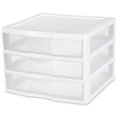 thumbnail image 2 of Sterilite Clear Plastic Stackable Small 3 Drawer Storage System, 3 Pack, 2 of 9