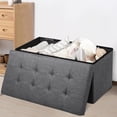 thumbnail image 3 of Costway 31.5''Fabric Foldable Storage Ottoman Toy Chest W/Removable Storage Bin Dark Grey, 3 of 10