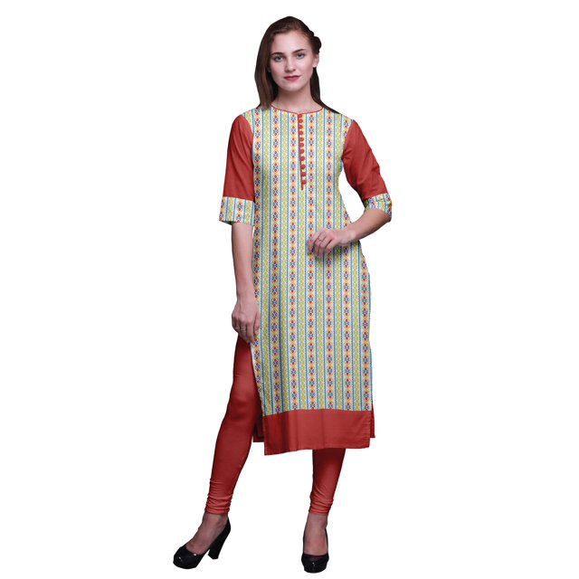 Bimba Kurta Tunique Ethnique Imprimée pour Femmes, Tenue d'Été Droite