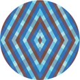 thumbnail image 1 of Ahgly Company Tapis d'Intérieur Ronds Transitionnels Lavables à la Machine, Bleu Midi, 5 Pieds Rond, 1 of 7